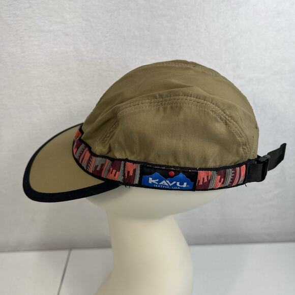 KAVU M Medium Organic Strapcap 4 Panel Cotton Hat with Adjustable Strap Khaki - Picture 7 of 13